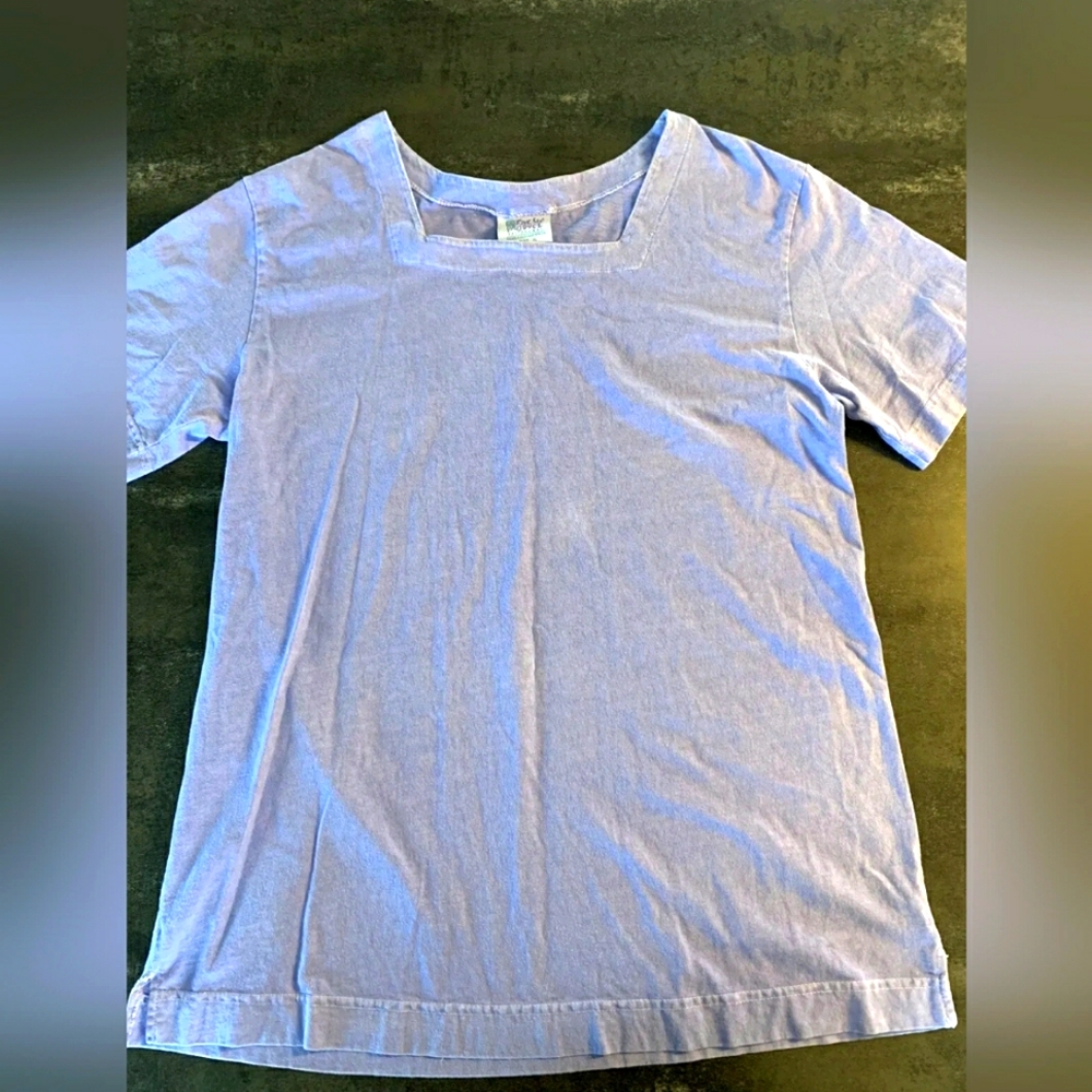 Ladies Fresh Produce Lilac purple shirt Sz XL EUC square neck beach wear tunic